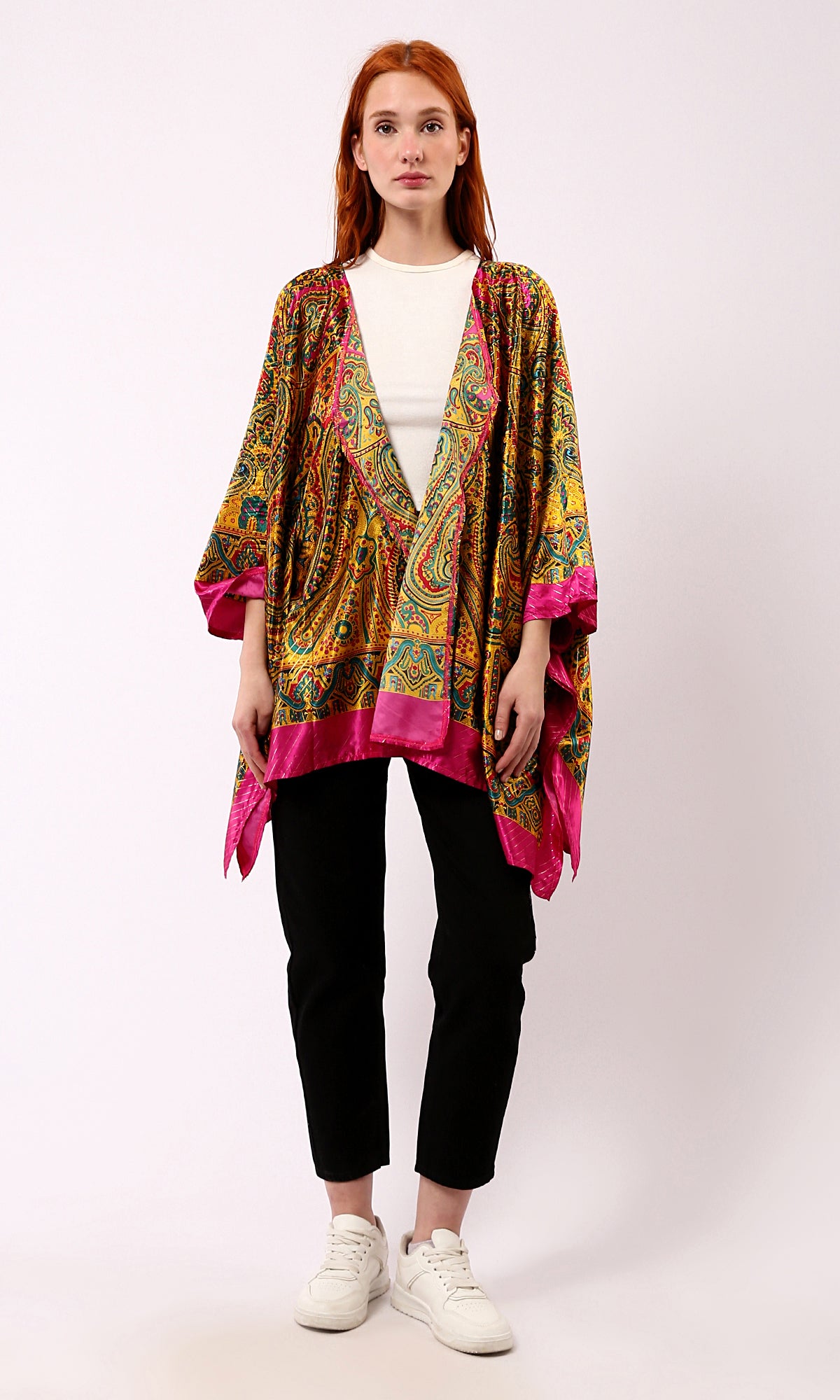 O182858 Multicolour Patterns Fashionable Stain Cardigan