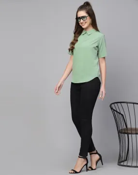 Olive Green Casual Top