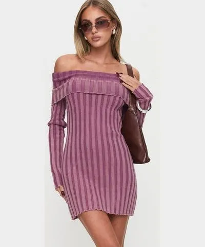 Princess Polly Kalesie Long Sleeve Rib Mini Dress