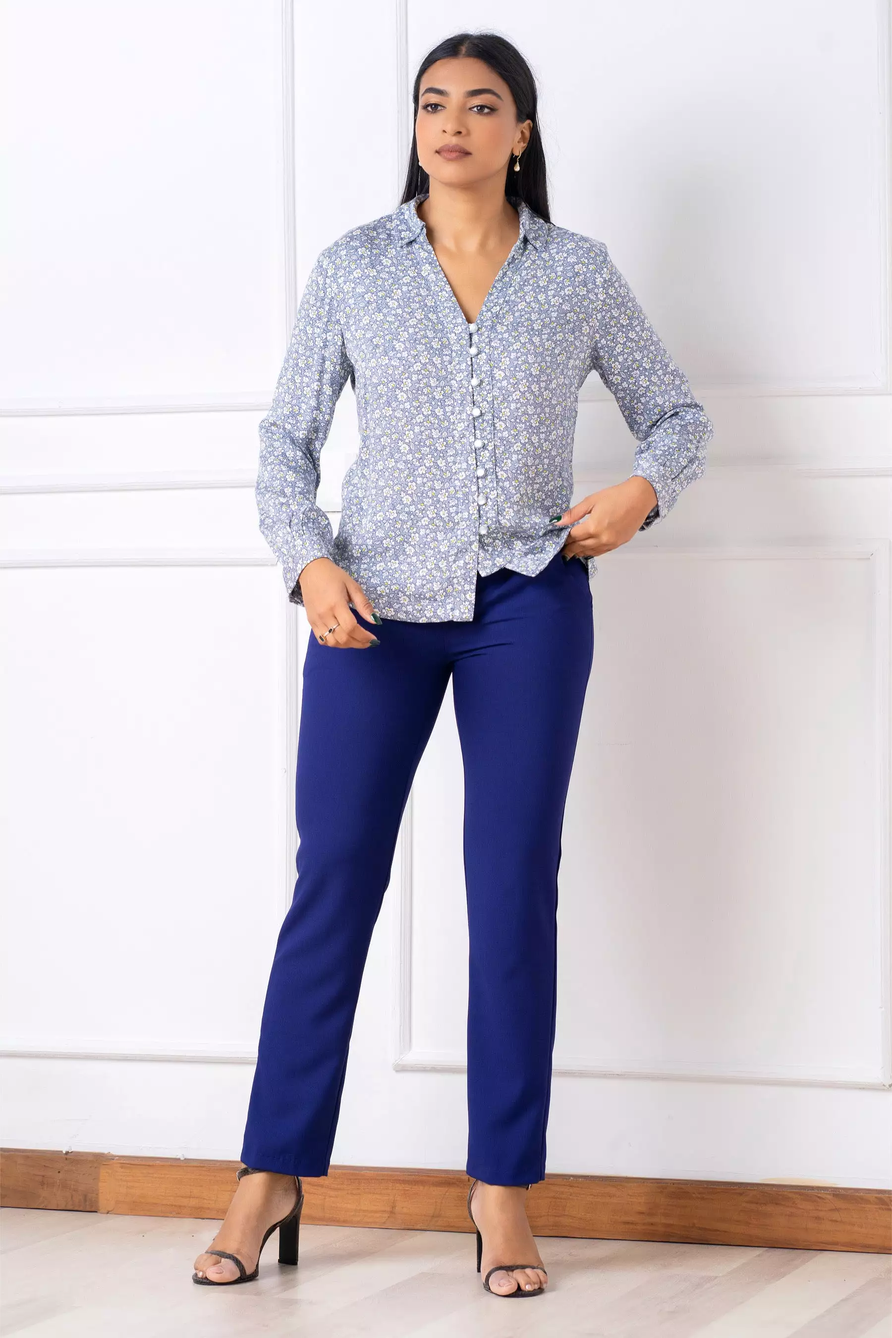 Printed Front Button Shirt - Regular Fit