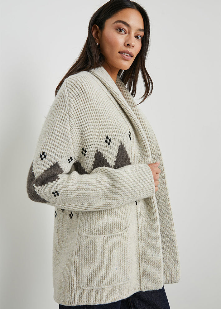 Rails Silas Cardigan - Oatmeal Argyle