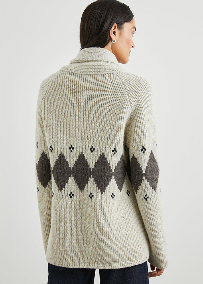 Rails Silas Cardigan - Oatmeal Argyle