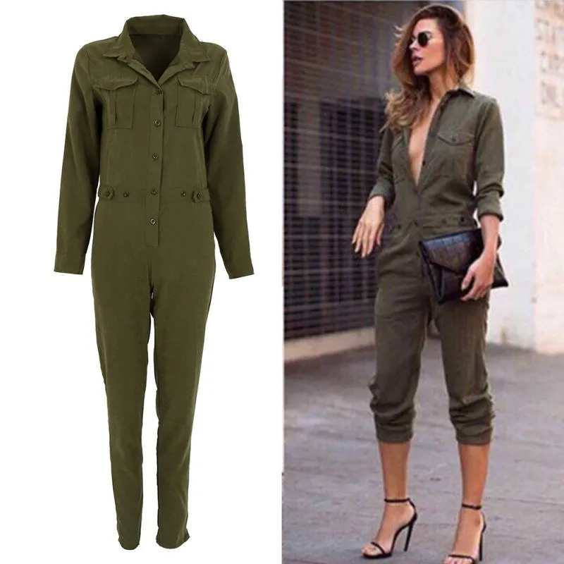 Stylish Women Sexy Jumpsuit Long Sleeve Jumpsuits Cotton Rompers Clubwear Romper SM6