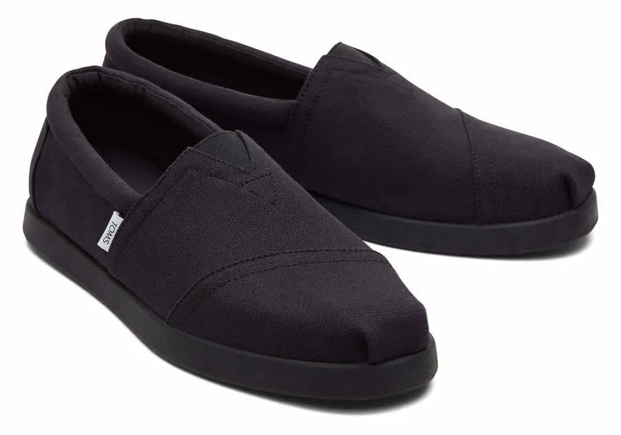 Toms Mens Alp Fwd Black Black Recycled Cotton Canvas