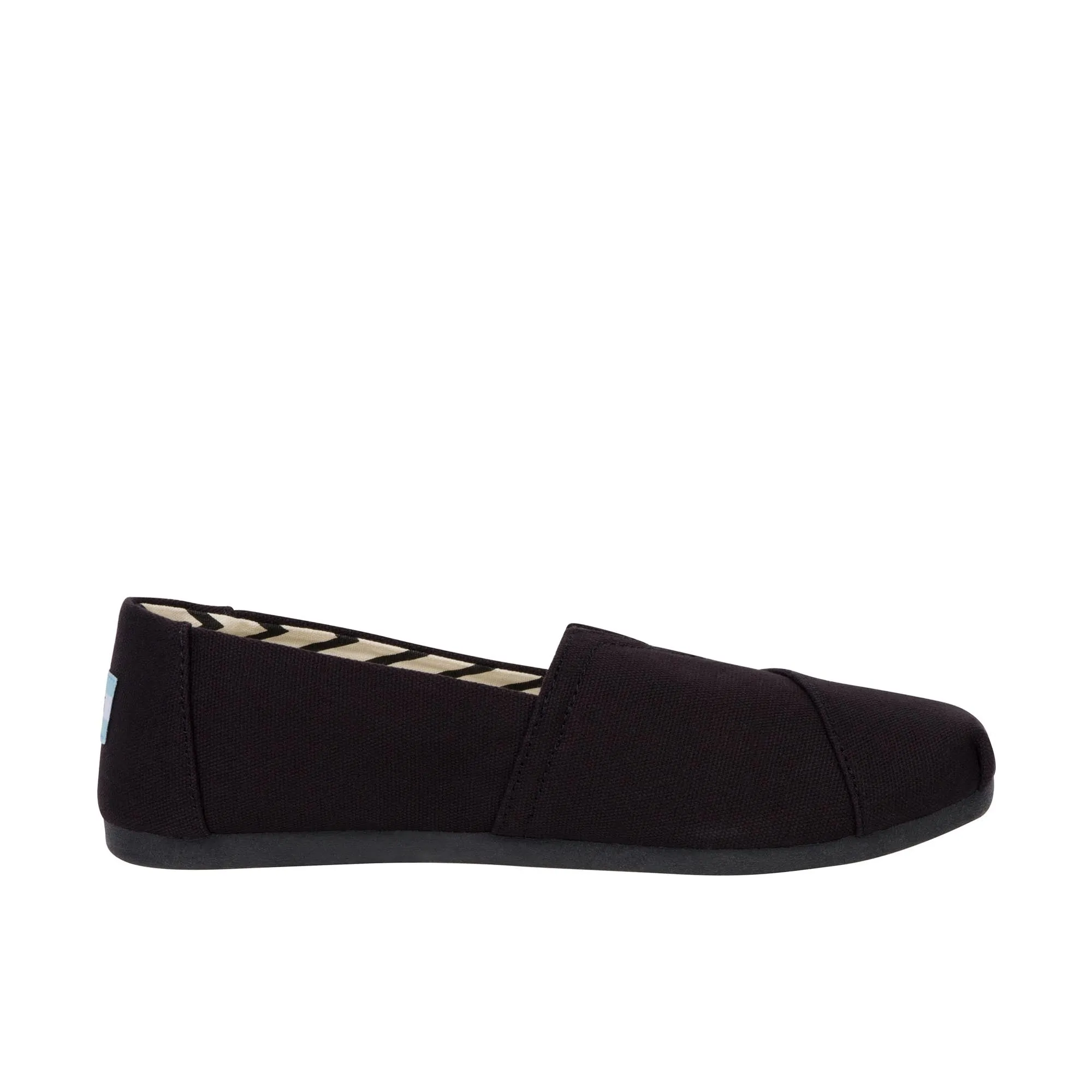 TOMS Womens Alpargata Black Recycled Cotton Canvas