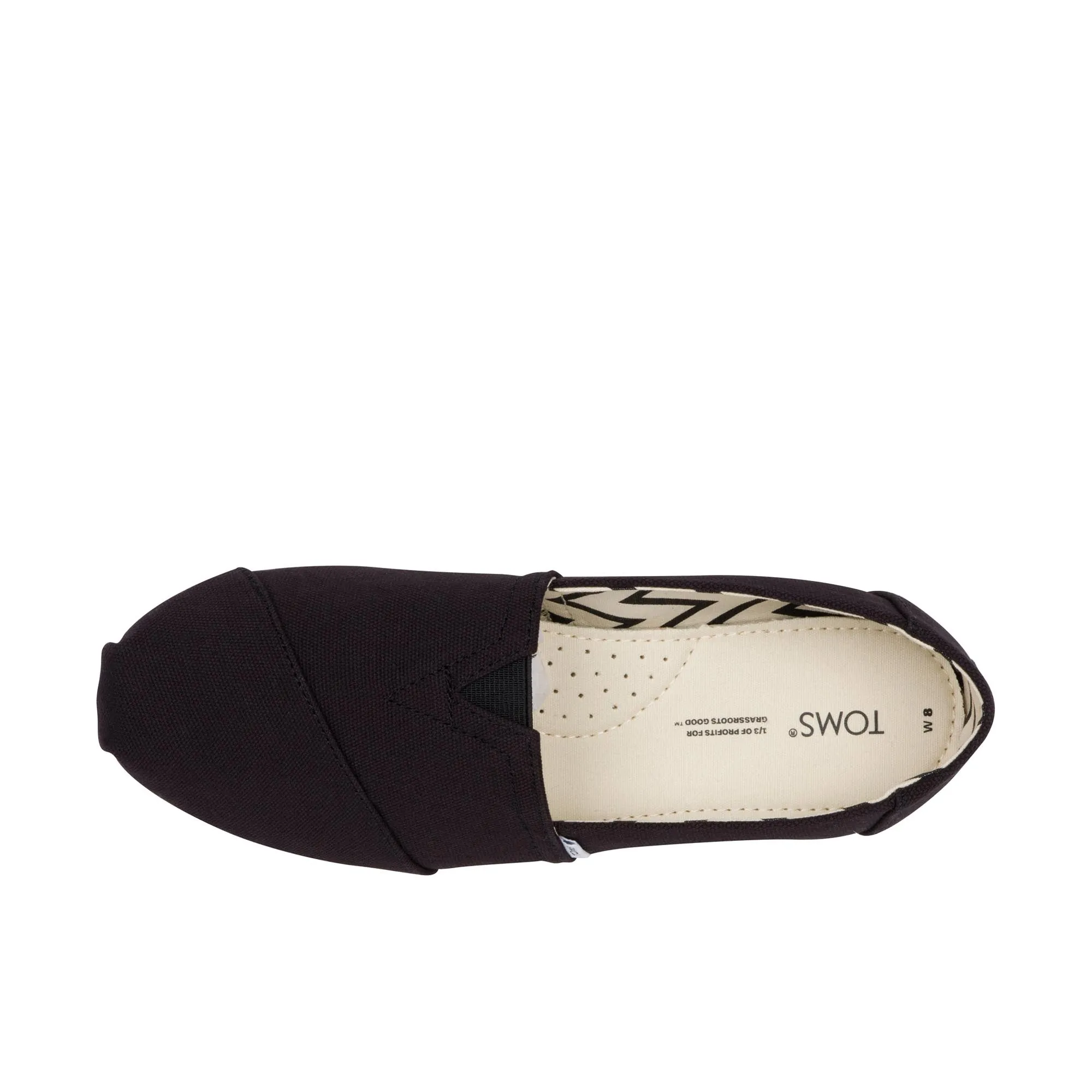 TOMS Womens Alpargata Black Recycled Cotton Canvas