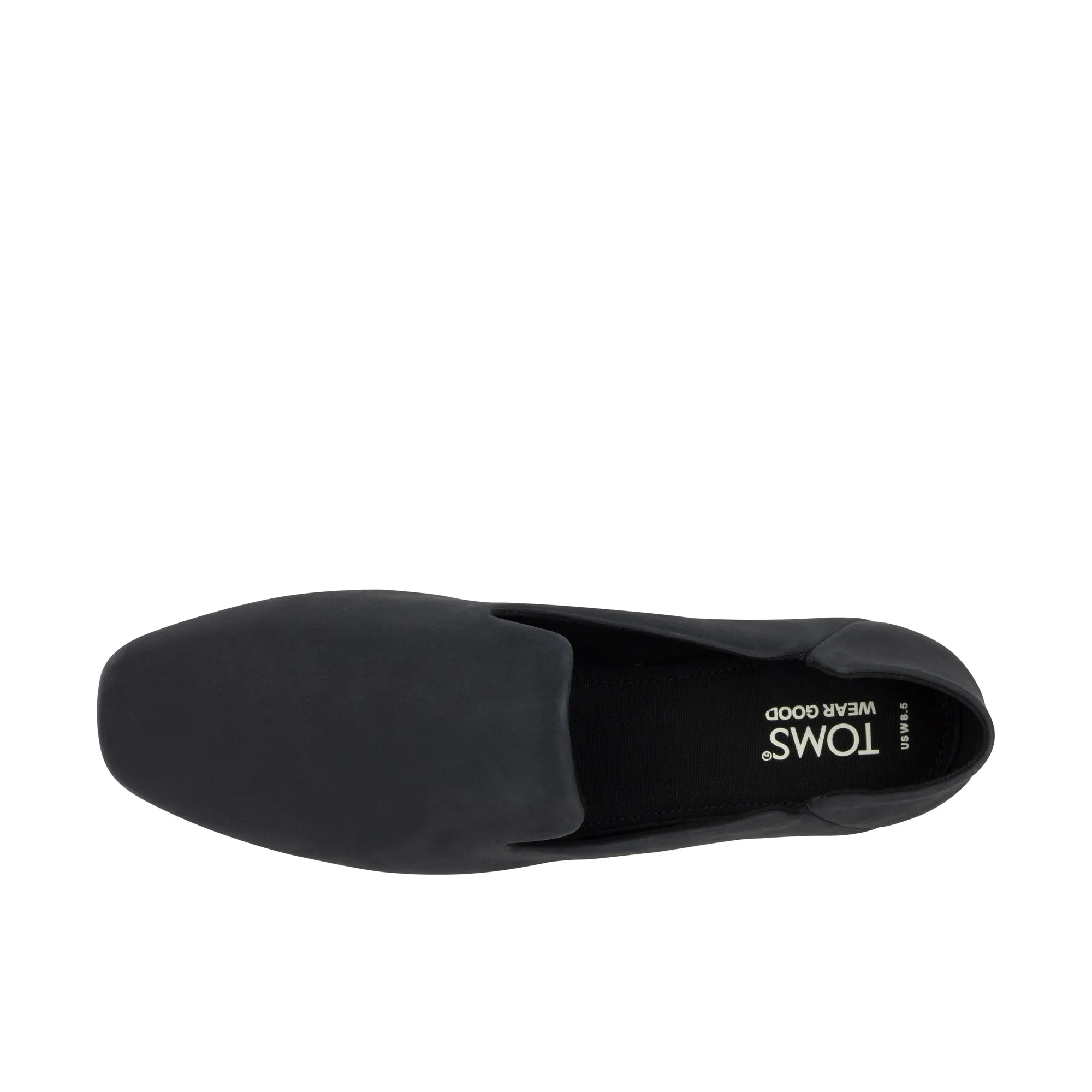 TOMS Womens Lara Flat Black Leather