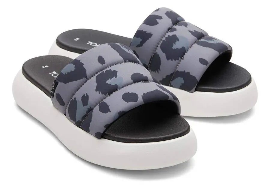 Toms Womens Mallow Cement XXL Abstract Leo Repreve Matte Woven Slide