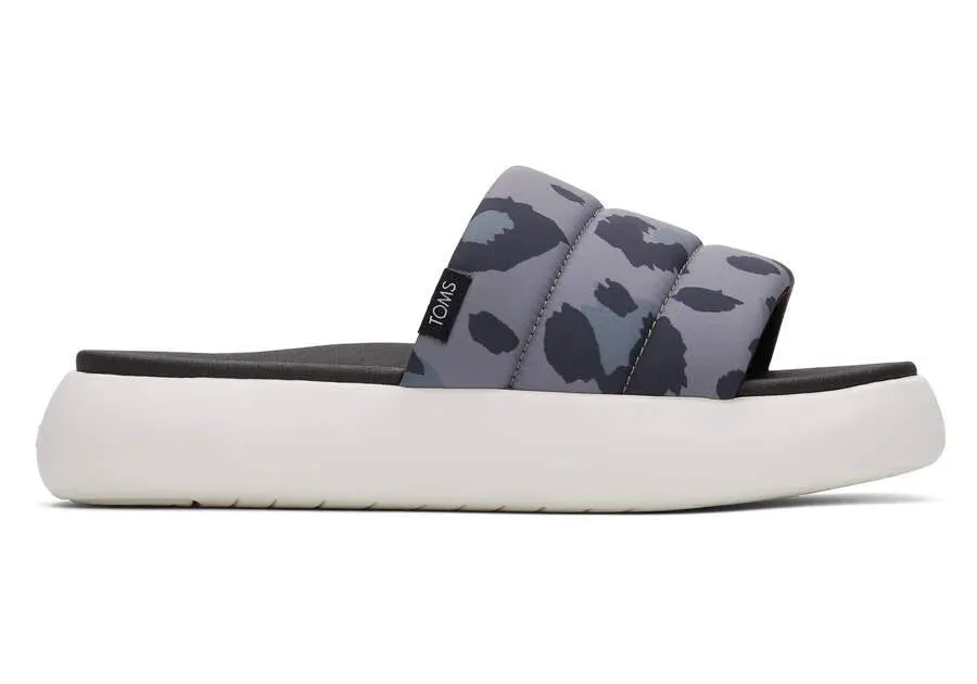 Toms Womens Mallow Cement XXL Abstract Leo Repreve Matte Woven Slide