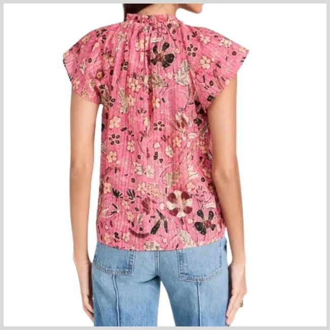 ULLA JOHNSON  |Flower Patterns Casual Style Short Sleeves Shirts & Blouses