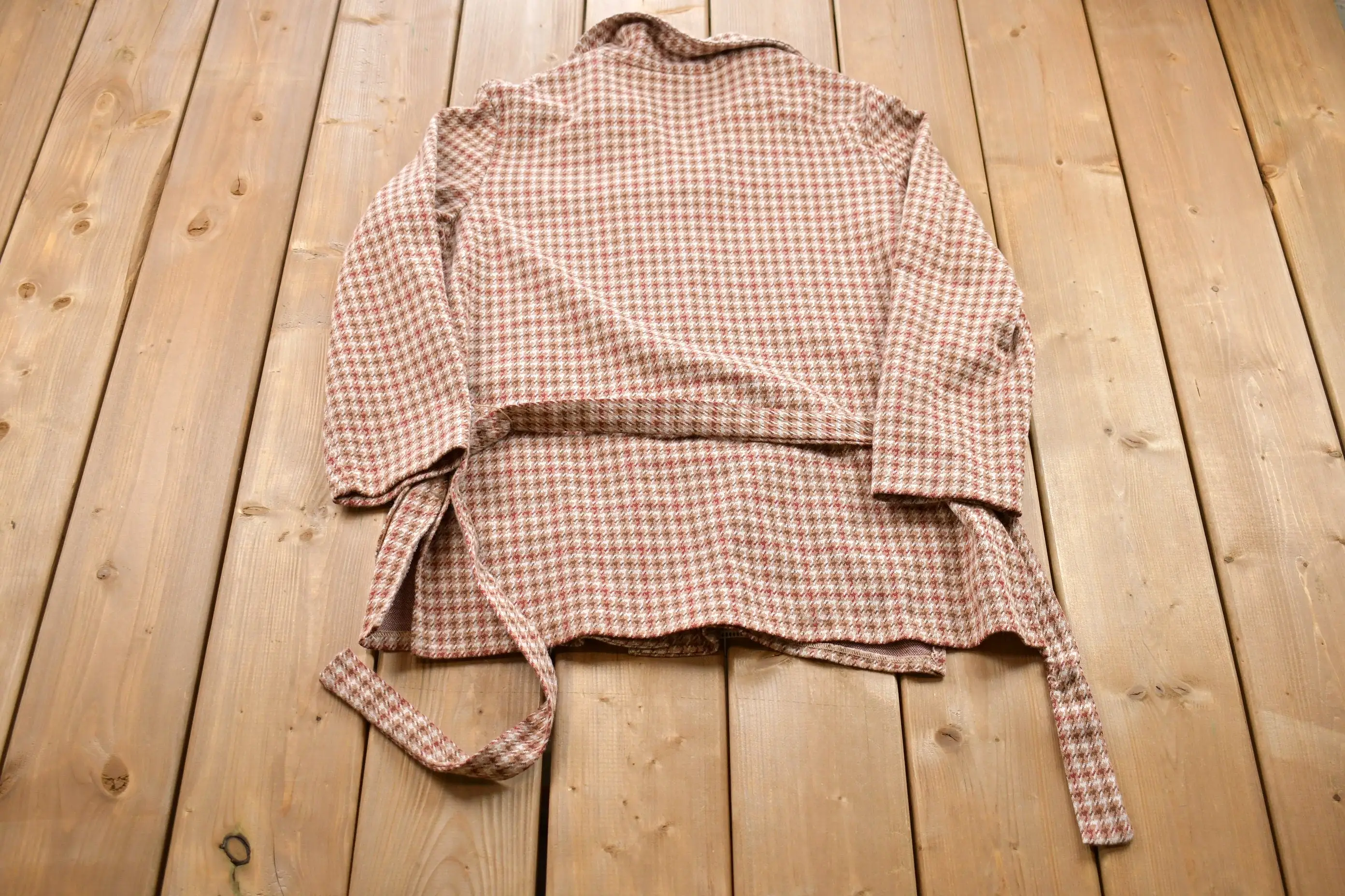 Vintage 1970s Russ Hounds Tooth Button Up Shirt / 1970s Button Up / Vintage Flannel / Plaid Flannel / Casual Shirt / Formal Shir