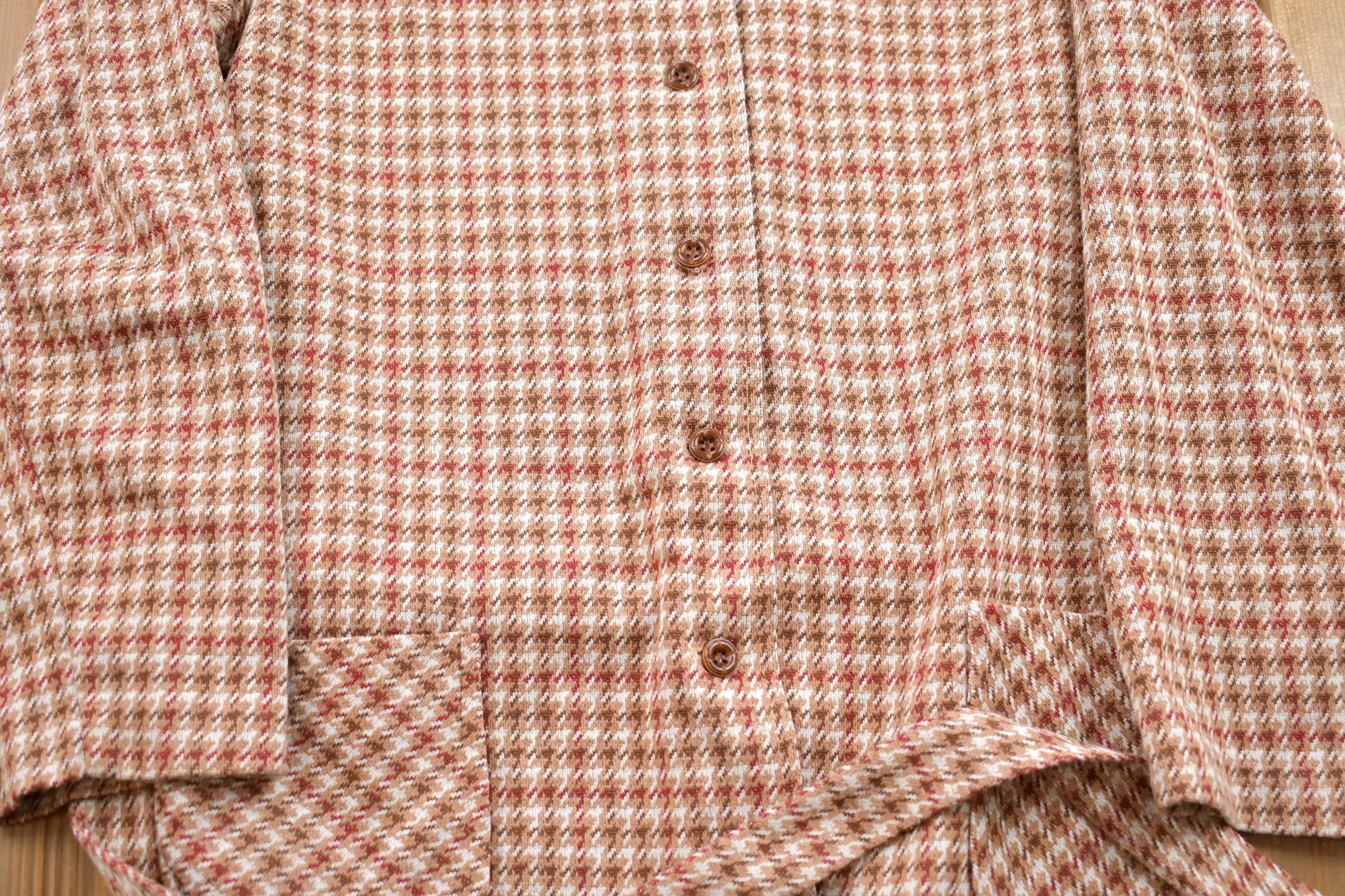 Vintage 1970s Russ Hounds Tooth Button Up Shirt / 1970s Button Up / Vintage Flannel / Plaid Flannel / Casual Shirt / Formal Shir