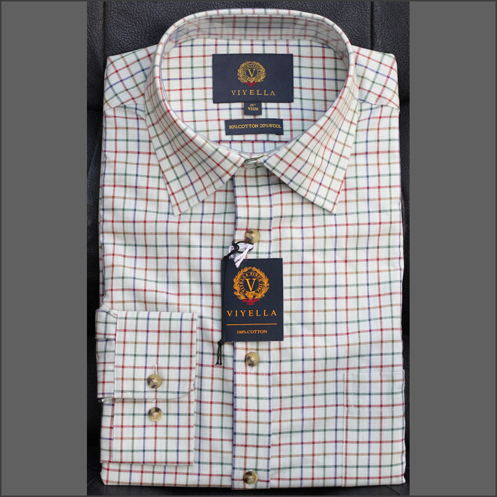 VIYELLA Melange CHECK WOOL BLEND SHIRT<>