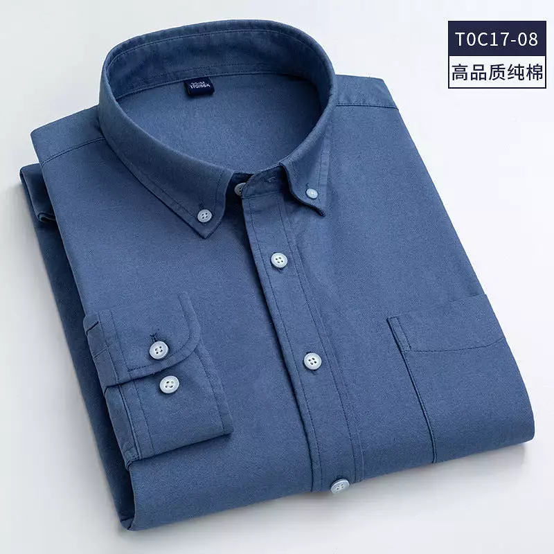 Washed cotton Oxford shirt men's casual shirt