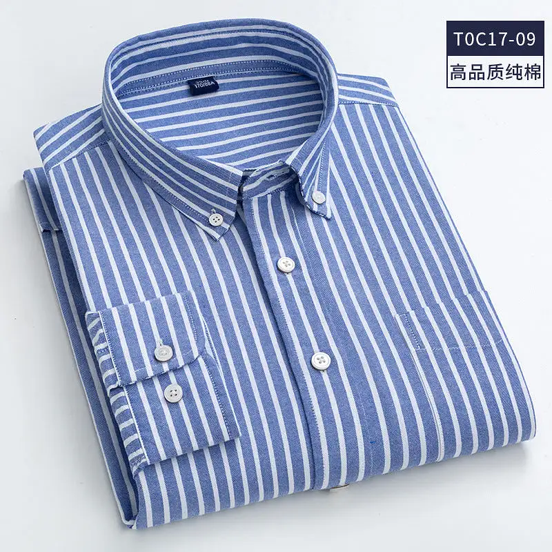 Washed cotton Oxford shirt men's casual shirt