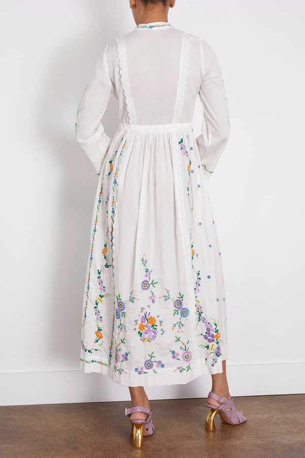 Willa Embroidered Shirtdress in Ivory