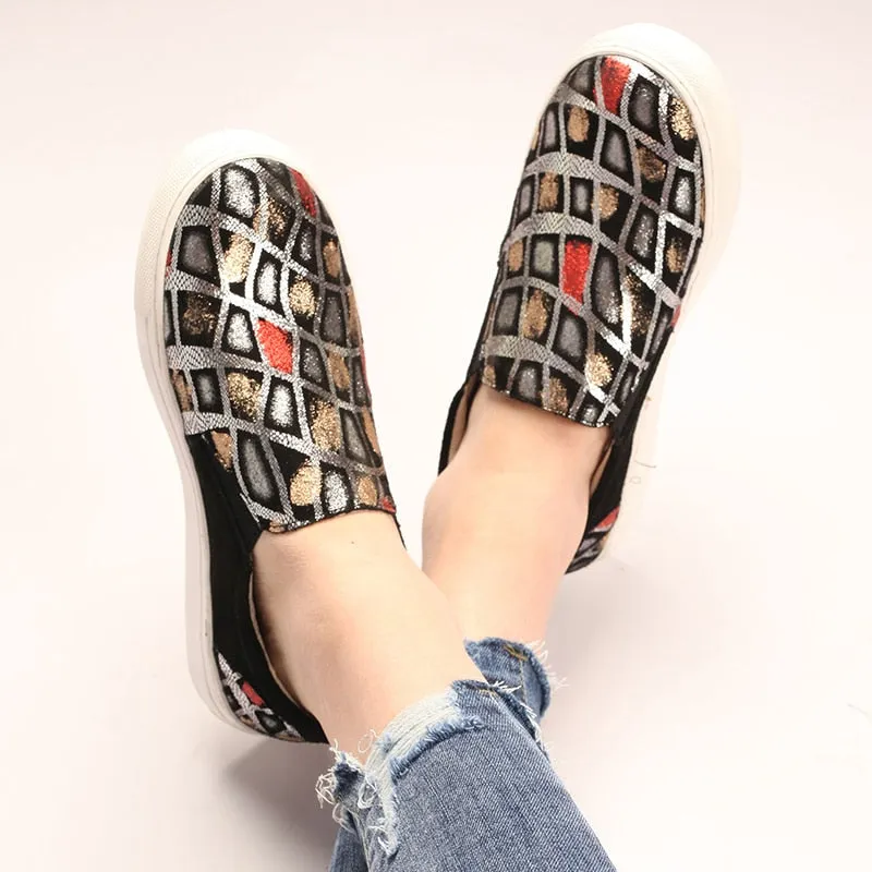 Women's Autumn Casual Round Toe Sequined Cloth Comfortable Basic Flats