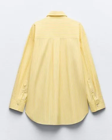 ZARA  |Stripes Casual Style Long Sleeves Cotton Elegant Style